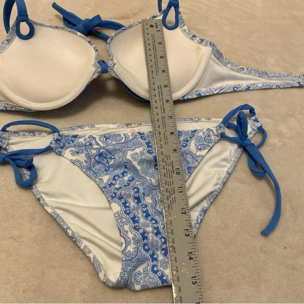 Victoria's Secret Blue and White Paisley Bombshell Bikini